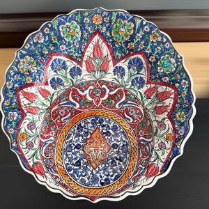 Exquisite Multicolor Floral Ceramic Plate